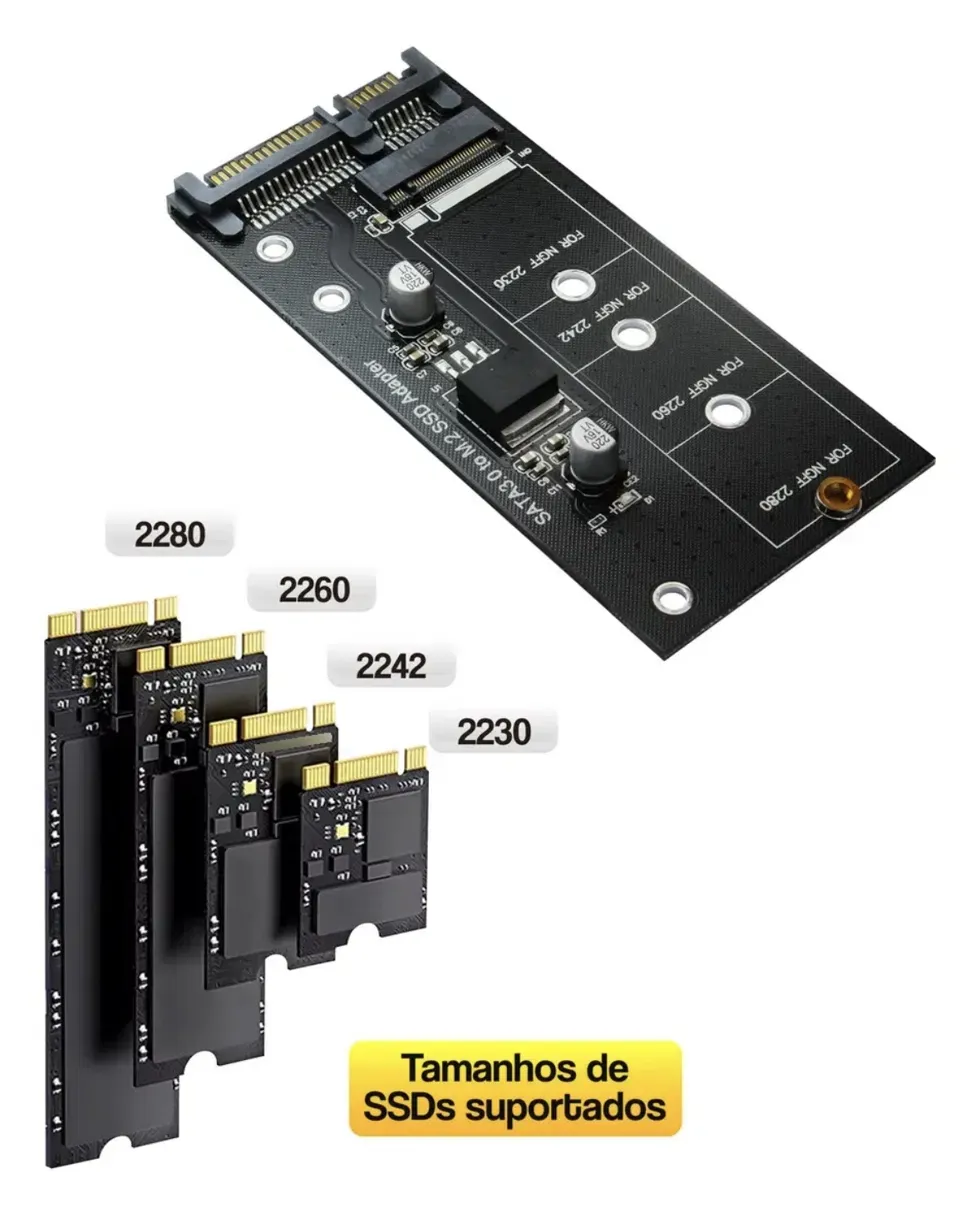 Adaptador SSD M.2 SATA para SATA 3.0: o acessório de gaveta que ressuscita PC antigo